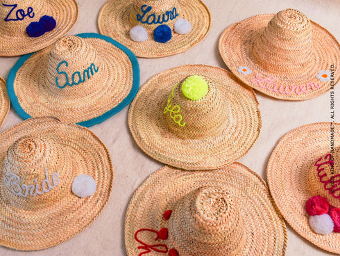 Beach Hat - Personalized Bride Hat - Bridesmaid Gift